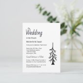 Rustikaler Pine Tree Simple Evergreen Lässig Weddi Einladungspostkarte (Stehend Vorderseite)