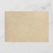 Rustikaler Pine Trees Kraft Wedding Details Empfan Begleitkarte (Rückseite)