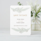 Rustikaler Pine Wasserfarbe Save the Date (Stehend Vorderseite)