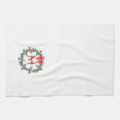 Rustikaler Pinecone | Bauble Christmas Wreath Mono Geschirrtuch (Horizontal)