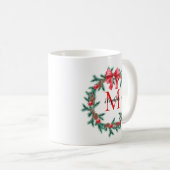 Rustikaler Pinecone | Bauble Christmas Wreath Mono Kaffeetasse (VorderseiteRechts)