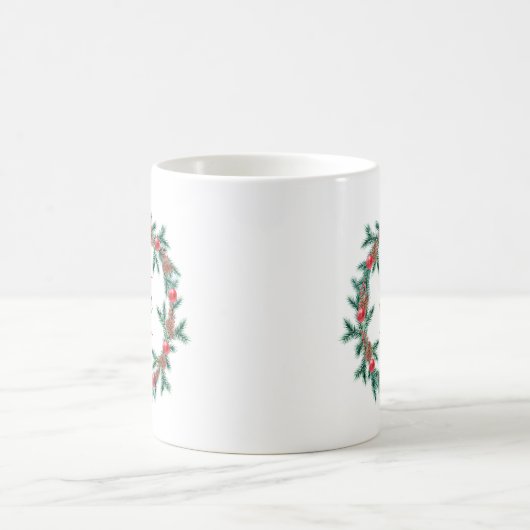 Rustikaler Pinecone | Bauble Christmas Wreath Mono Kaffeetasse (Mittel)