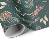 Rustikaler Pinecone & Evergreen Weihnachten Geschenkpapier (Rolleneckpunkt)
