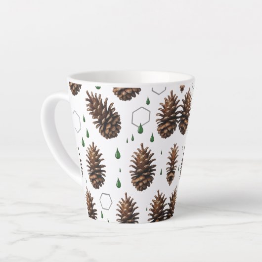 Rustikaler Pinecone Kleine Latte Tasse | Waldurlau (Linke Ecke)