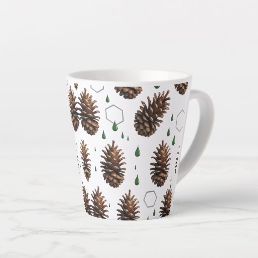 Rustikaler Pinecone Kleine Latte Tasse | Waldurlau (Rechte Ecke)