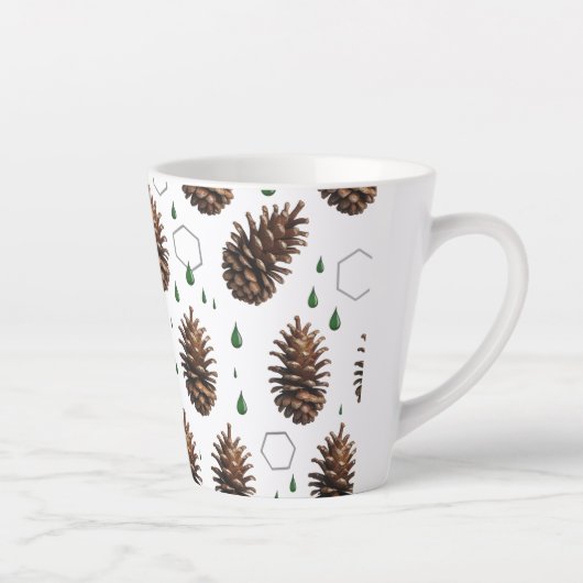 Rustikaler Pinecone Kleine Latte Tasse | Waldurlau (Rechts)