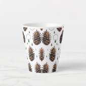 Rustikaler Pinecone Kleine Latte Tasse | Waldurlau (Vorderseite)