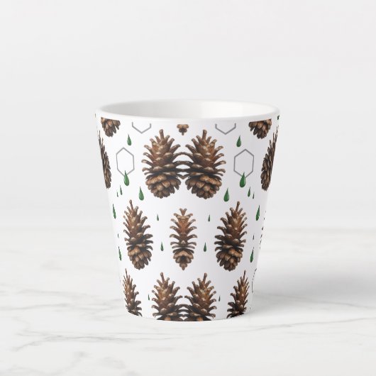 Rustikaler Pinecone Kleine Latte Tasse | Waldurlau (Vorderseite)