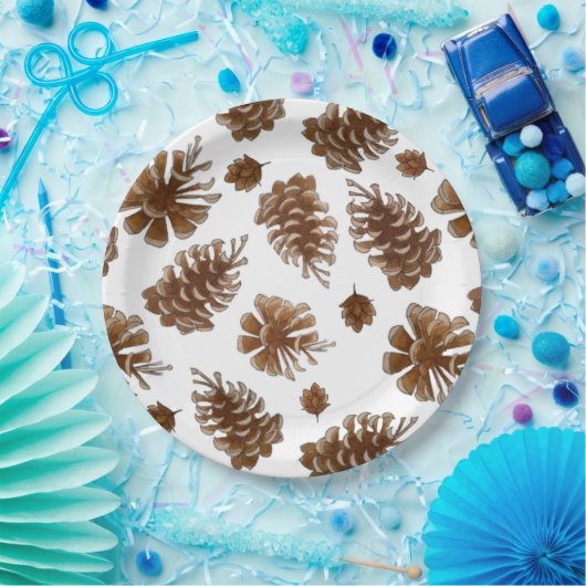 Rustikaler Pinecone Pappteller (Party)