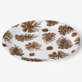 Rustikaler Pinecone Pappteller (Schrägansicht)