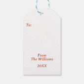 Rustikaler Pinecone Pine Tree Blätter Frohe Weihna Geschenkanhänger (Rückseite)