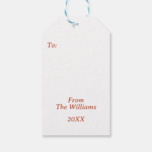 Rustikaler Pinecone Pine Tree Blätter Frohe Weihna Geschenkanhänger (Rückseite)