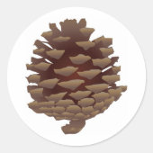 Rustikaler Pinecone Runder Aufkleber (Vorderseite)