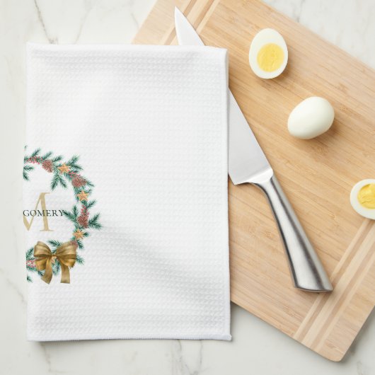 Rustikaler Pinecone | Stars Weihnachtsfeier Geschirrtuch (Viertel Falte)