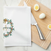 Rustikaler Pinecone | Stars Weihnachtsfeier Geschirrtuch (Viertel Falte)