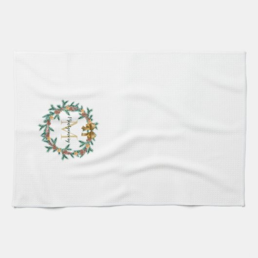 Rustikaler Pinecone | Stars Weihnachtsfeier Geschirrtuch (Horizontal)