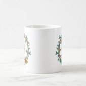 Rustikaler Pinecone | Stars Weihnachtsfeiermongram Kaffeetasse (Mittel)