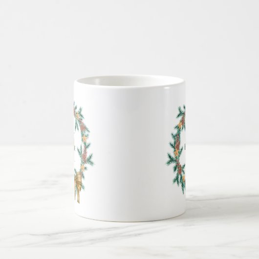 Rustikaler Pinecone | Stars Weihnachtsfeiermongram Kaffeetasse (Mittel)