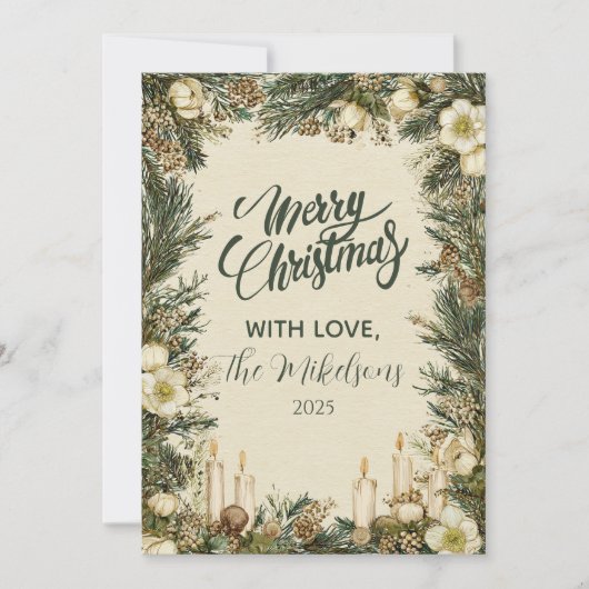 Rustikaler Pinecone Weihnachten (Vorderseite)