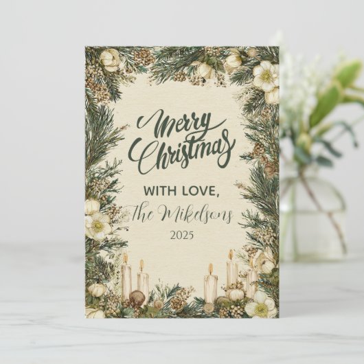 Rustikaler Pinecone Weihnachten (Stehend Vorderseite)