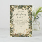 Rustikaler Pinecone Weihnachten Einladung (Stehend Vorderseite)