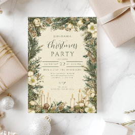 Rustikaler Pinecone Weihnachten Einladung