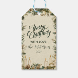 Rustikaler Pinecone Weihnachten Geschenkanhänger