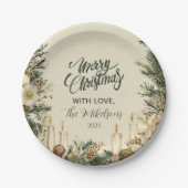 Rustikaler Pinecone Weihnachten Pappteller (Vorderseite)