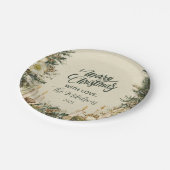 Rustikaler Pinecone Weihnachten Pappteller (Schrägansicht)