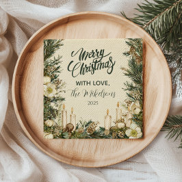 Rustikaler Pinecone Weihnachten Serviette