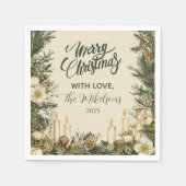 Rustikaler Pinecone Weihnachten Serviette (Vorderseite)