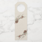 Rustikaler Pinecone Weihnachtsfeiertag Flaschenanhänger (Rückseite)