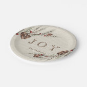 Rustikaler Pinecone Weihnachtsfeiertag Pappteller (Schrägansicht)