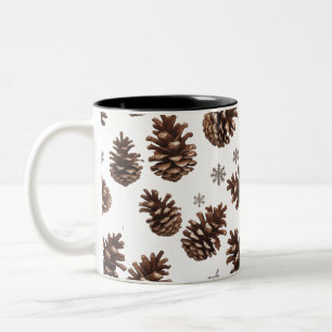 Rustikaler Pinecone Zwei-Tone-Tasse - Bauernhof We Zweifarbige Tasse