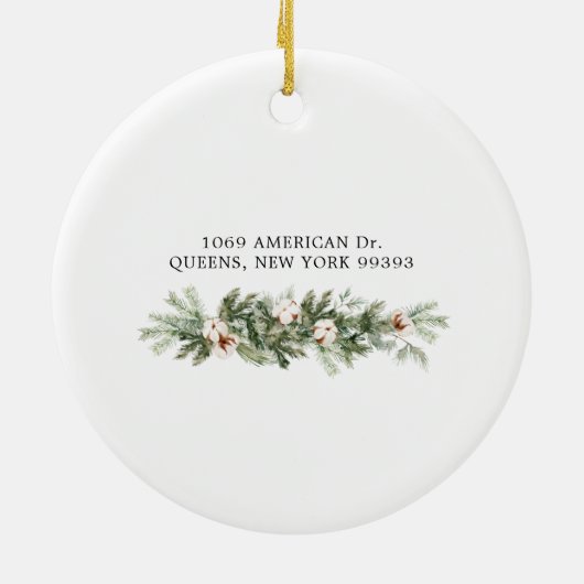 Rustikaler Pinienkuchen - Erste Weihnachten in uns Keramik Ornament (Hinten)