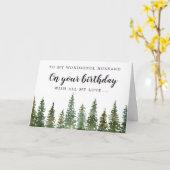 Rustikaler Pinienwald Ehemann Geburtstag Karte (Gelbe Blume)