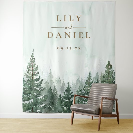 Rustikaler Pinienwald - Foto im Hintergrund Wandteppich (Beispiel)