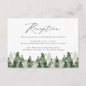 Rustikaler Pinienwald Hochzeitsempfang Begleitkarte (Vorderseite)