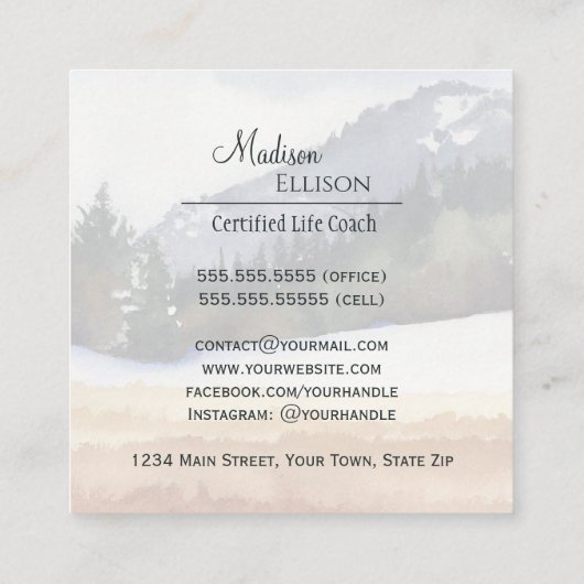 Rustikaler Pinienwald Quadratische Visitenkarte (Rückseite)