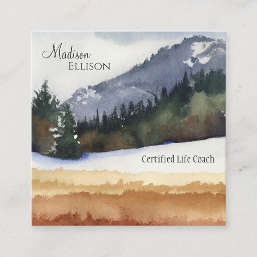 Rustikaler Pinienwald Quadratische Visitenkarte (Vorderseite)