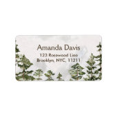 Rustikaler Pinienwald Rücksendeadresse Adressaufkleber (Vorne)