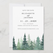 Rustikaler Pinienwald Save the Date Ankündigung (Vorderseite)