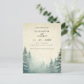 Rustikaler Pinienwald Save the Date Ankündigungspostkarte (Stehend Vorderseite)
