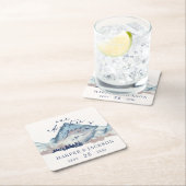 Rustikaler Pinienwald Unser Abenteuer beginnt Rechteckiger Pappuntersetzer (Vor Ort)