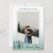 Rustikaler Pinienwald Vielen Dank für Ihr Hochzeit Dankeskarte (Vorderseite)