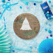 Rustikaler Pinienwald Weihnachtsbaum Pappteller (Party)