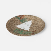 Rustikaler Pinienwald Weihnachtsbaum Pappteller (Schrägansicht)