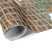 Rustikaler Pinienwald Weihnachtsbaum Rentier Geschenkpapier (Rolleneckpunkt)