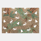 Rustikaler Pinienwald Weihnachtsbaum Rentier Geschenkpapier Set (Vorderseite 2)