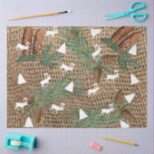 Rustikaler Pinienwald Weihnachtsbaum Rentier Seidenpapier (Basteln)